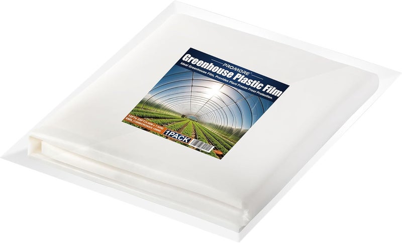 PROMORE Greenhouse Plastic Film 6Mil, 12' x25' Clear Polyethylene Plastic Sheeting, UV Resistant, Four-Year Lifespan, for Gardening,Farming,Agriculture - Image 1